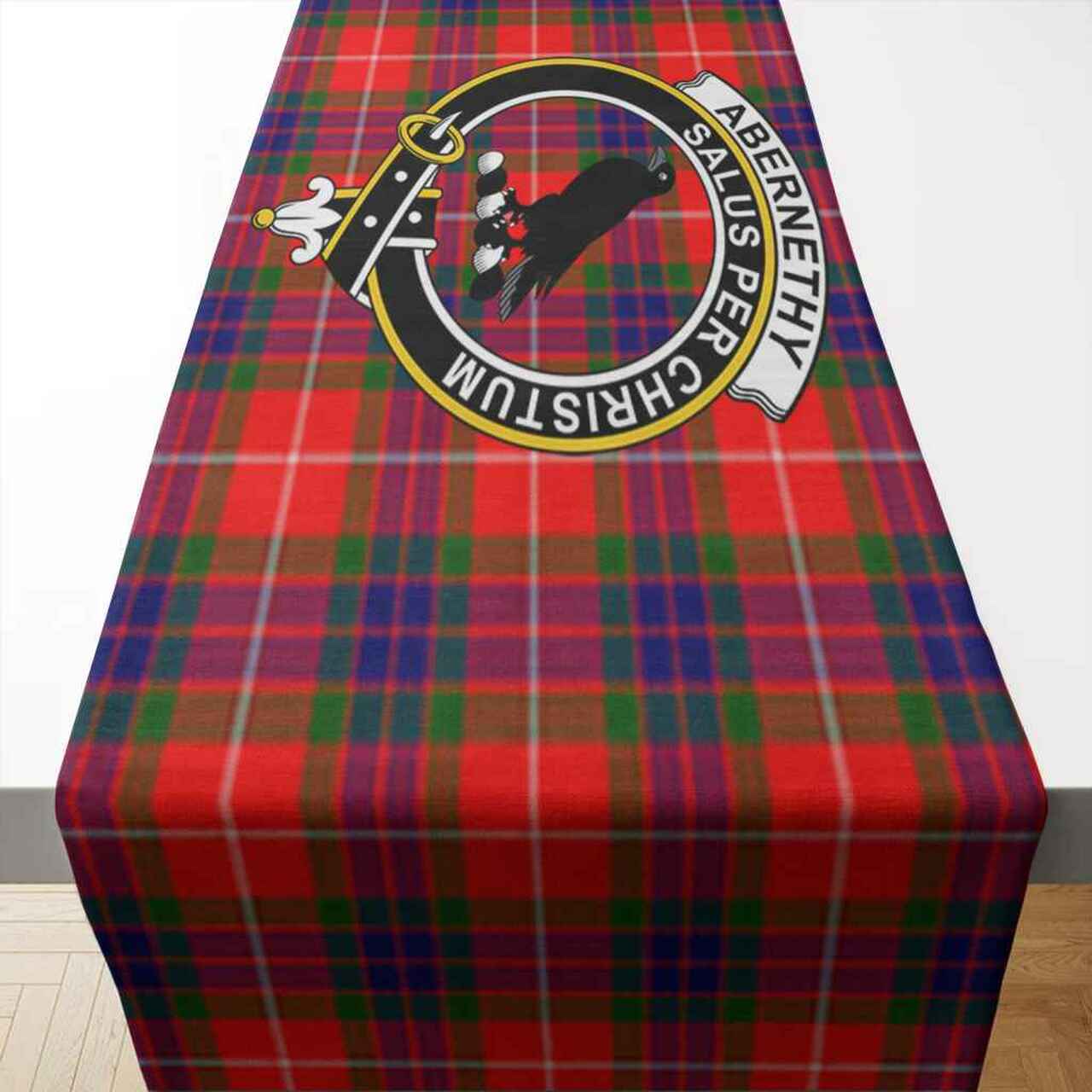 Abernethy Tartan Crest Table Runner - Cotton table runner