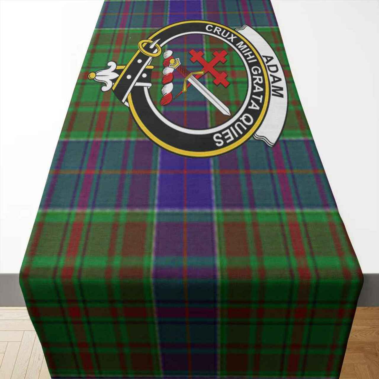 Adam Tartan Crest Table Runner - Cotton table runner