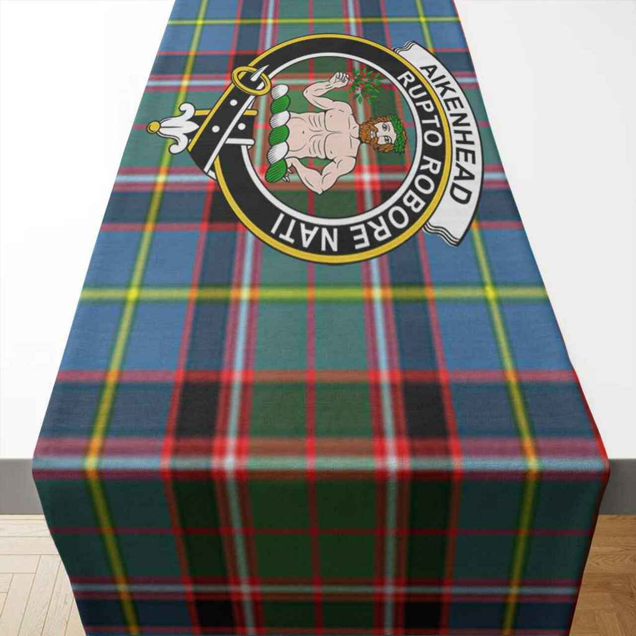 Aikenhead Tartan Crest Table Runner - Cotton table runner