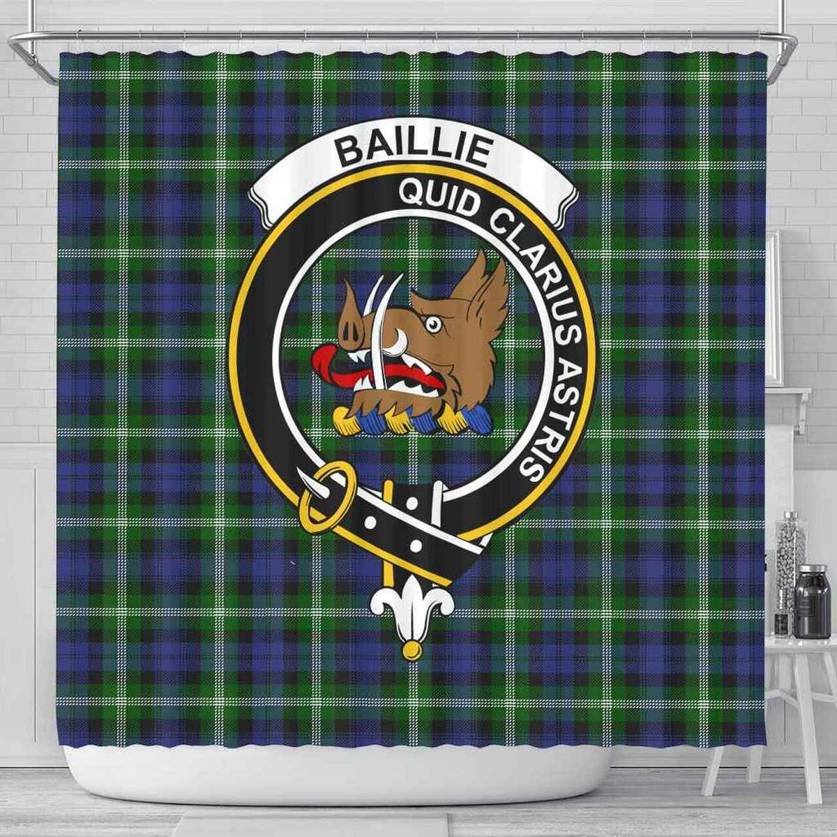 Baillie Tartan Crest Shower Curtain