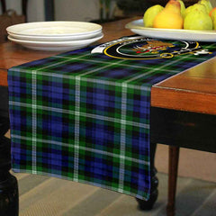 Baillie Tartan Crest Table Runner - Cotton table runner