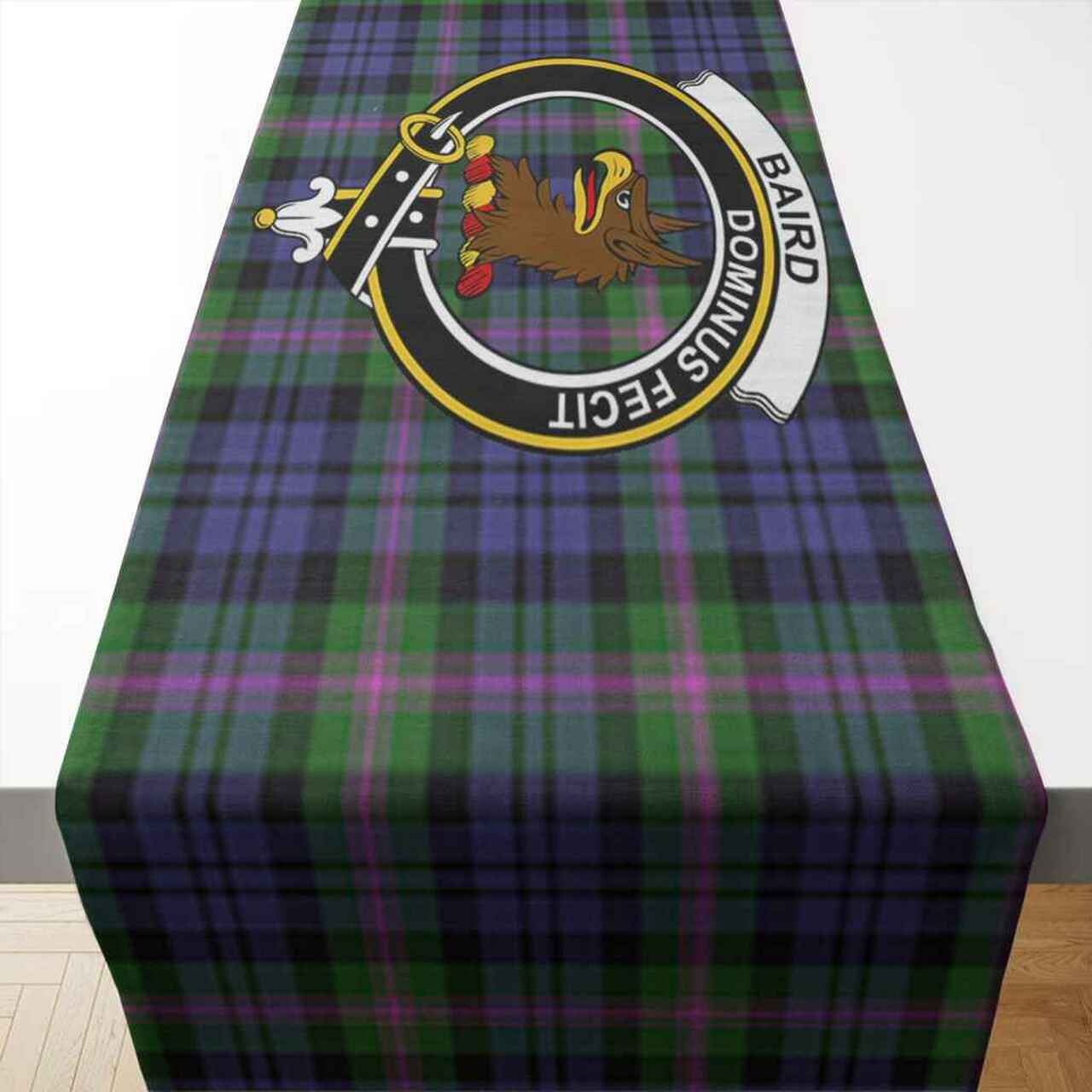 Baird Tartan Crest Table Runner - Cotton table runner