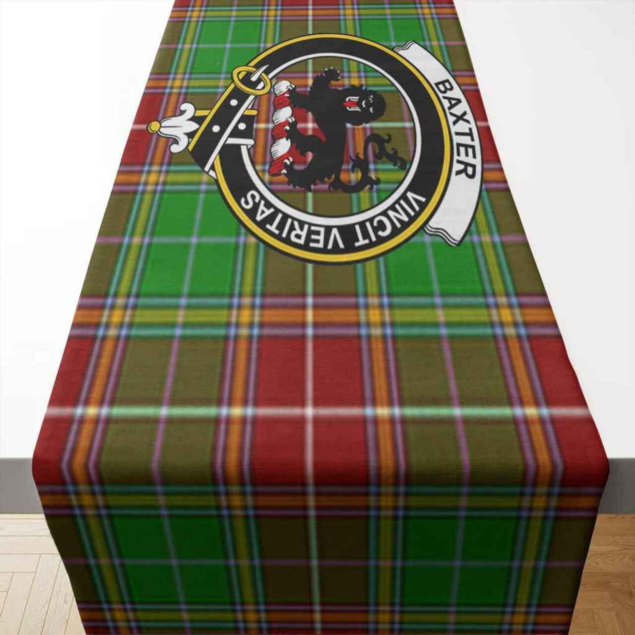 Baxter Tartan Crest Table Runner - Cotton table runner