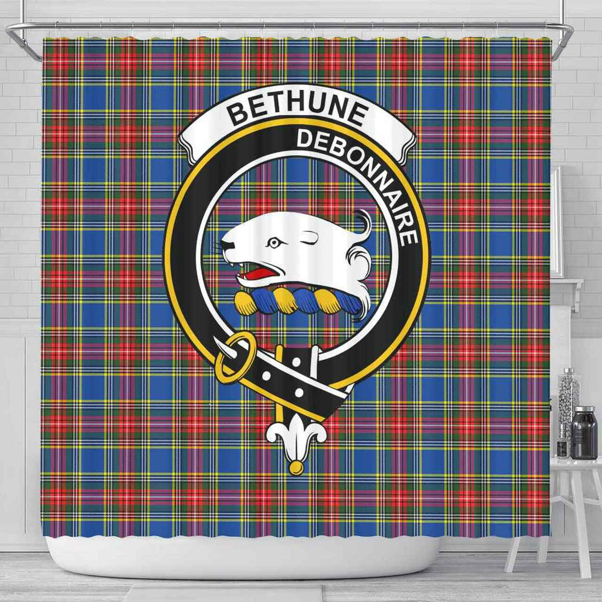 Bethune Tartan Crest Shower Curtain