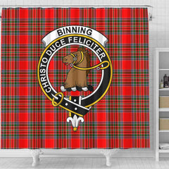 Binning of Wallifoord Tartan Crest Shower Curtain