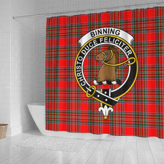 Binning of Wallifoord Tartan Crest Shower Curtain