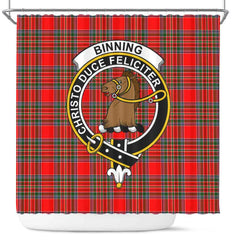 Binning of Wallifoord Tartan Crest Shower Curtain