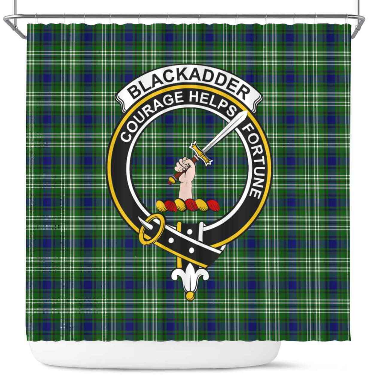 Blackadder Tartan Crest Shower Curtain