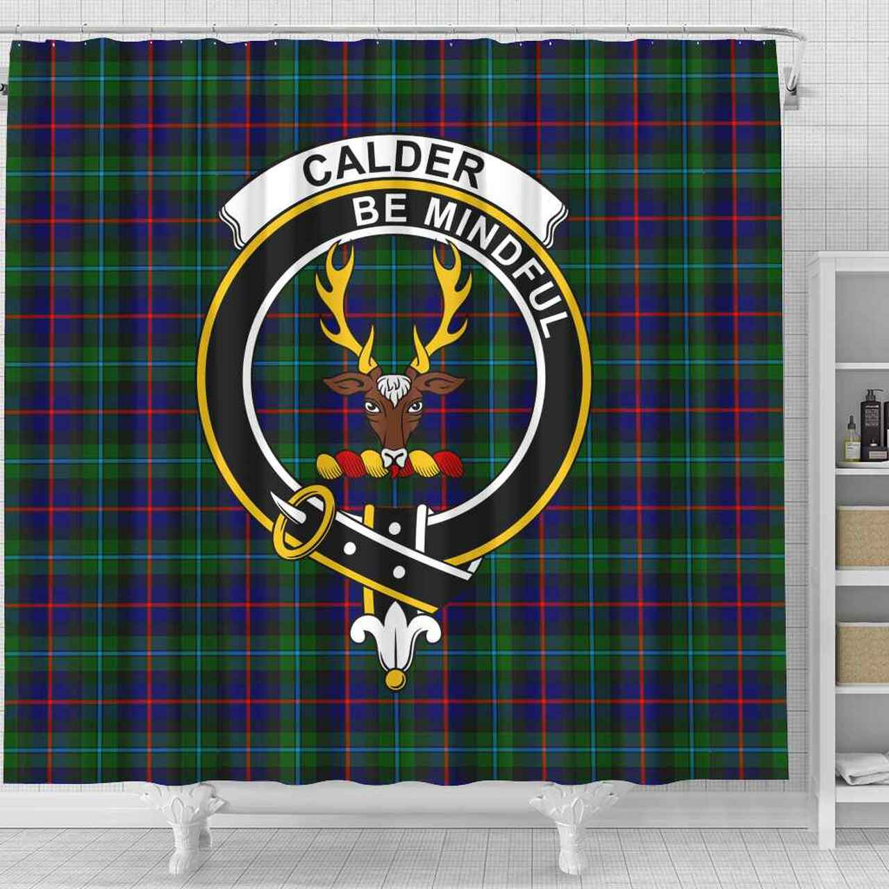 Calder Tartan Crest Shower Curtain