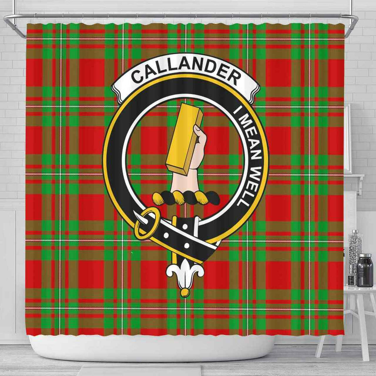 Callander Tartan Crest Shower Curtain