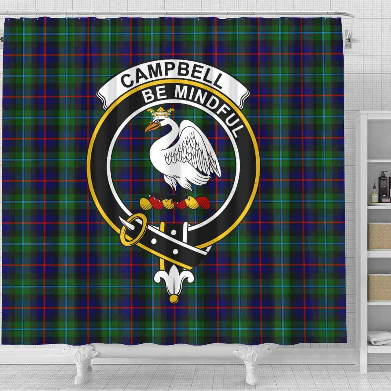 Campbell Tartan Crest Shower Curtain