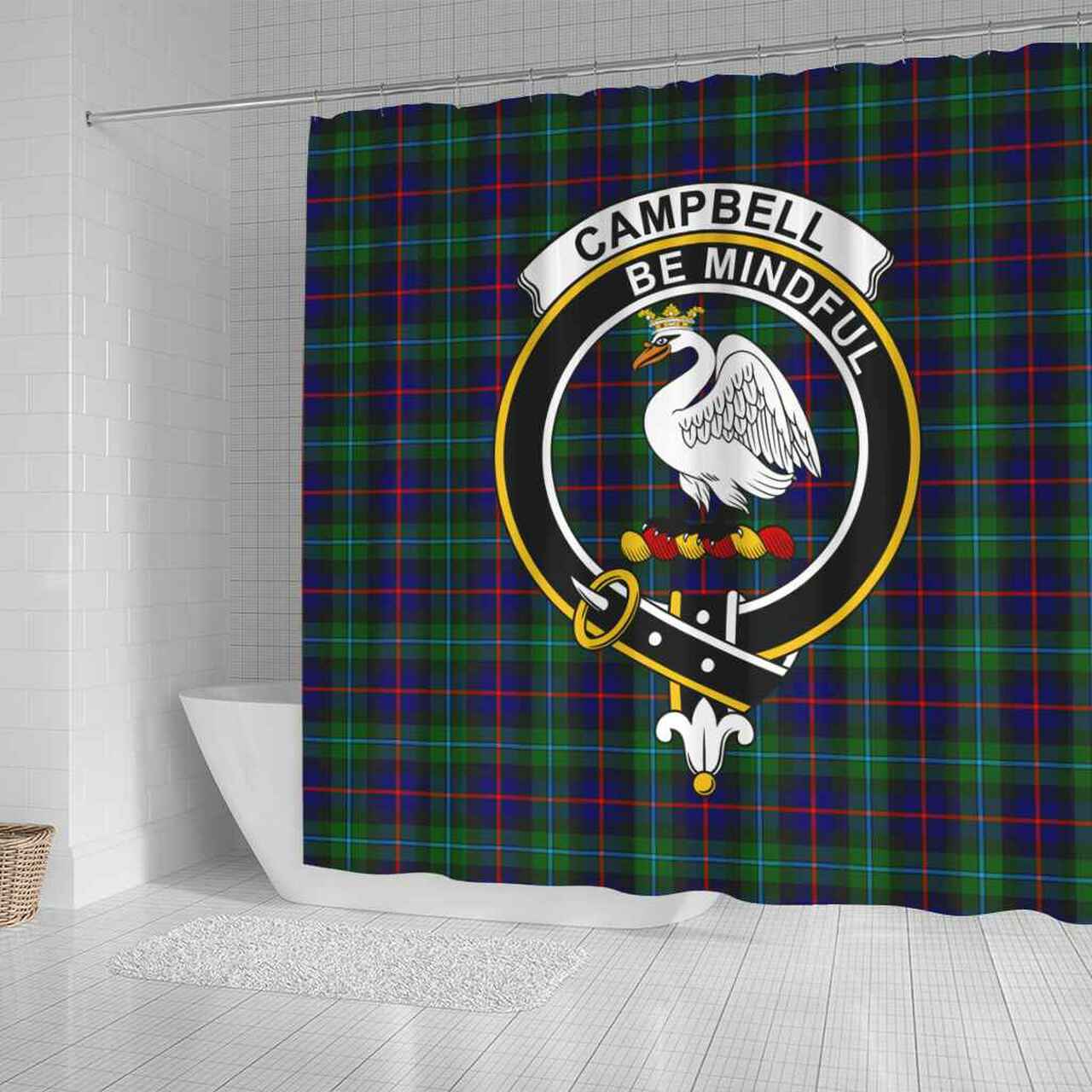 Campbell Tartan Crest Shower Curtain