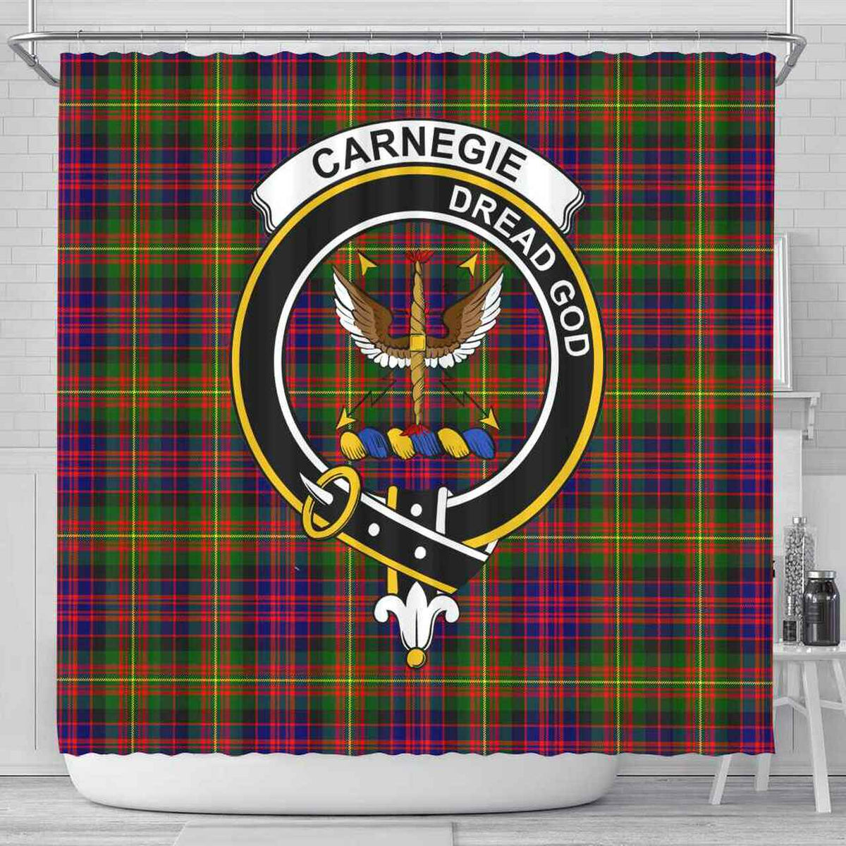Carnegie Tartan Crest Shower Curtain