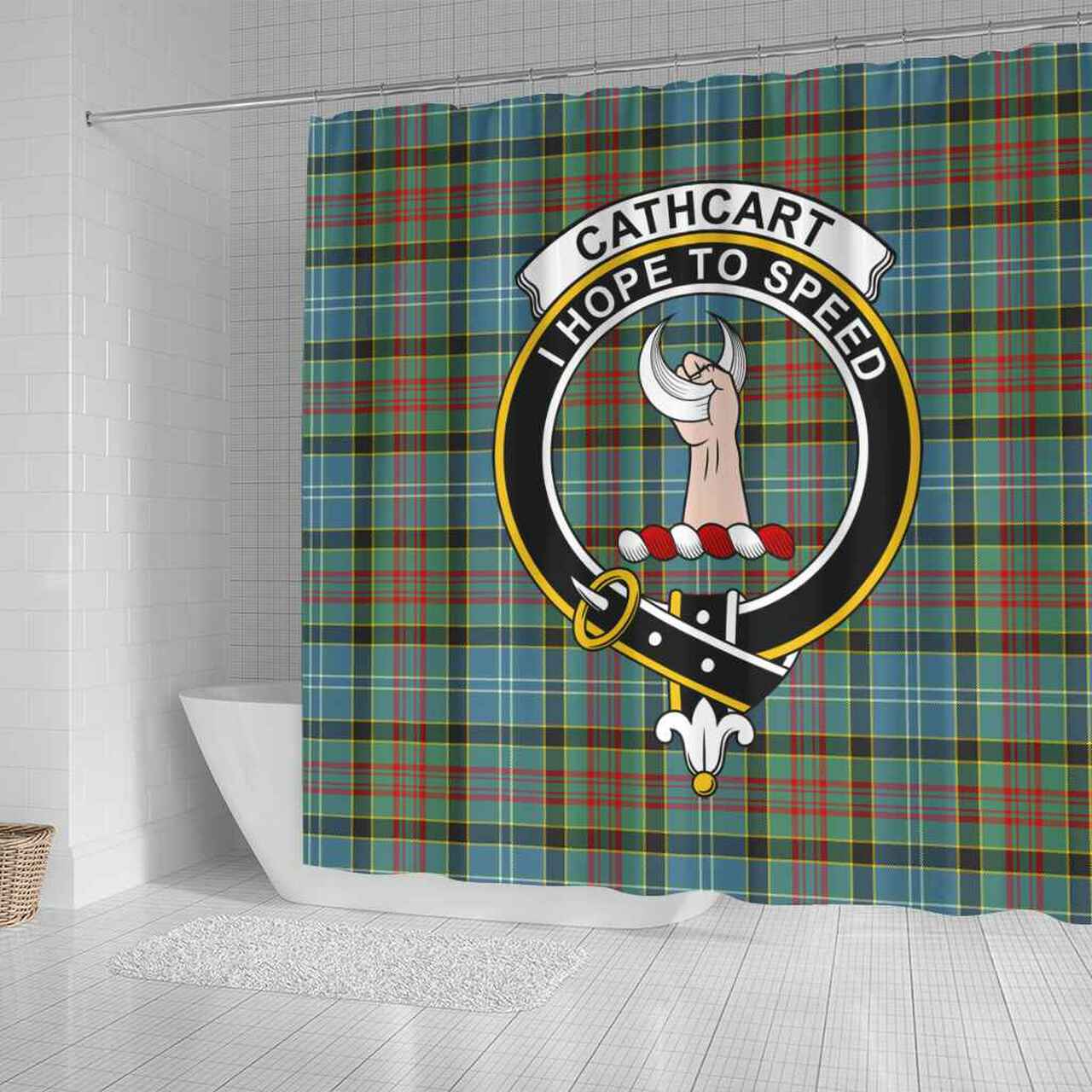 Cathcart Tartan Crest Shower Curtain