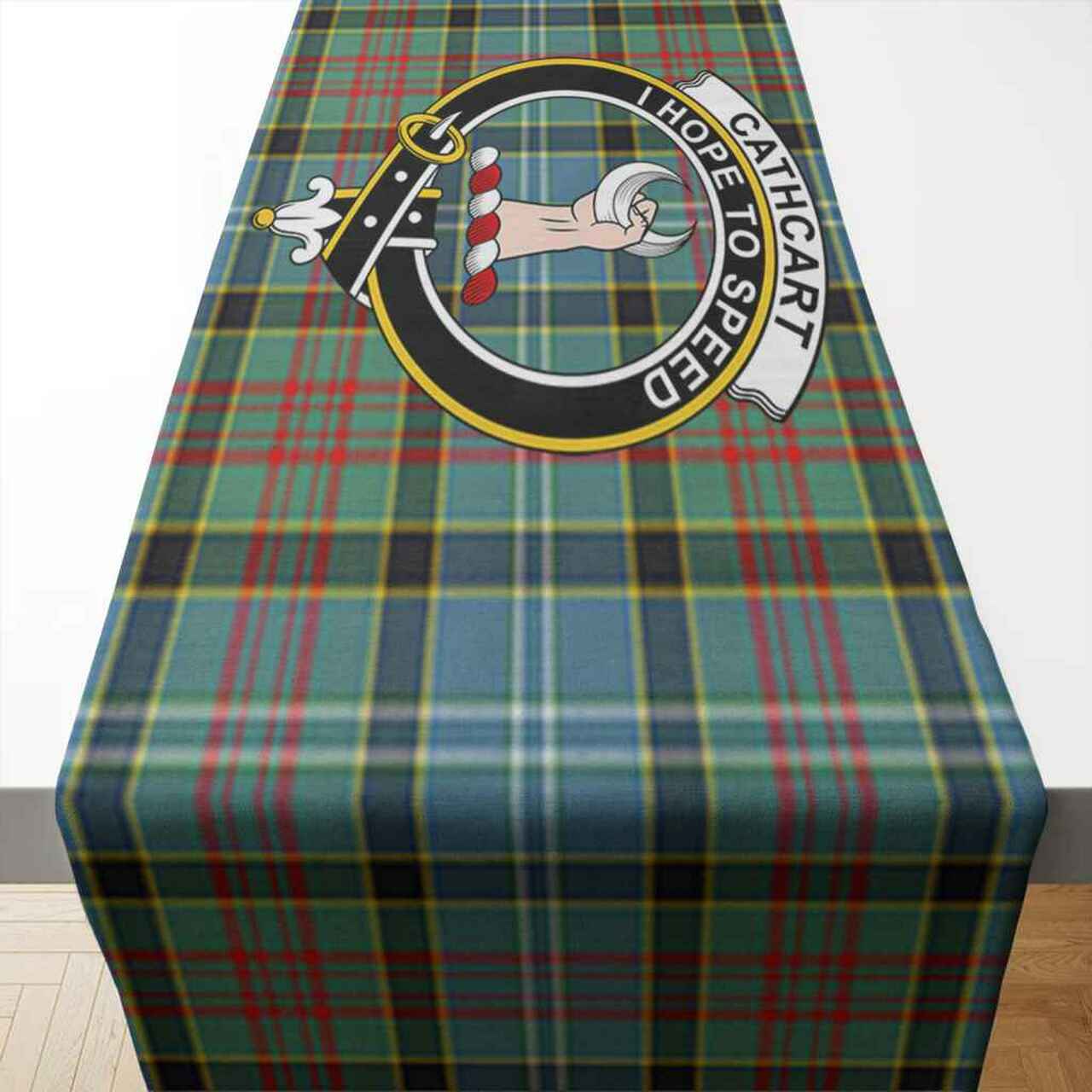 Cathcart Tartan Crest Table Runner - Cotton table runner