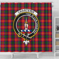 Charteris (Earl of Wemyss) Tartan Crest Shower Curtain