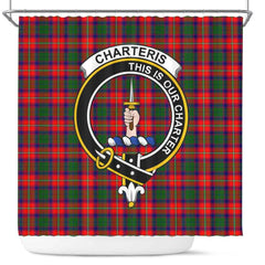 Charteris (Earl of Wemyss) Tartan Crest Shower Curtain