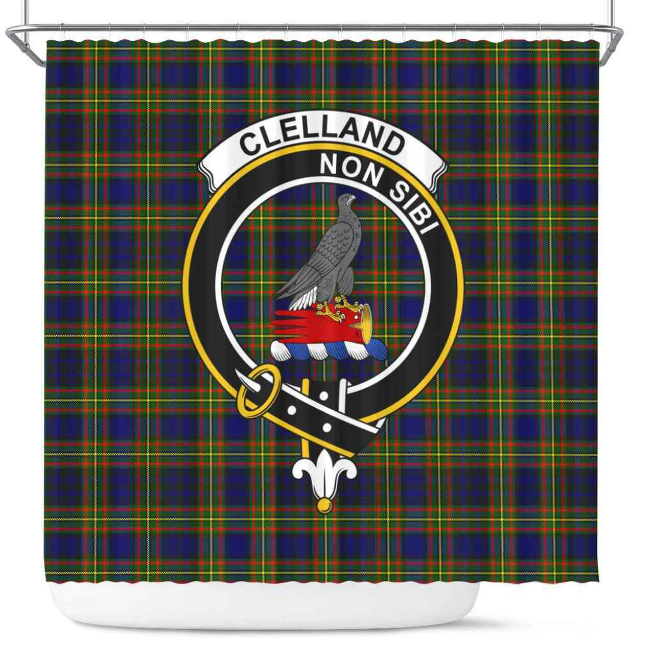 Clelland Tartan Crest Shower Curtain