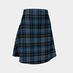 Clergy Blue Tartan Flared Skirt