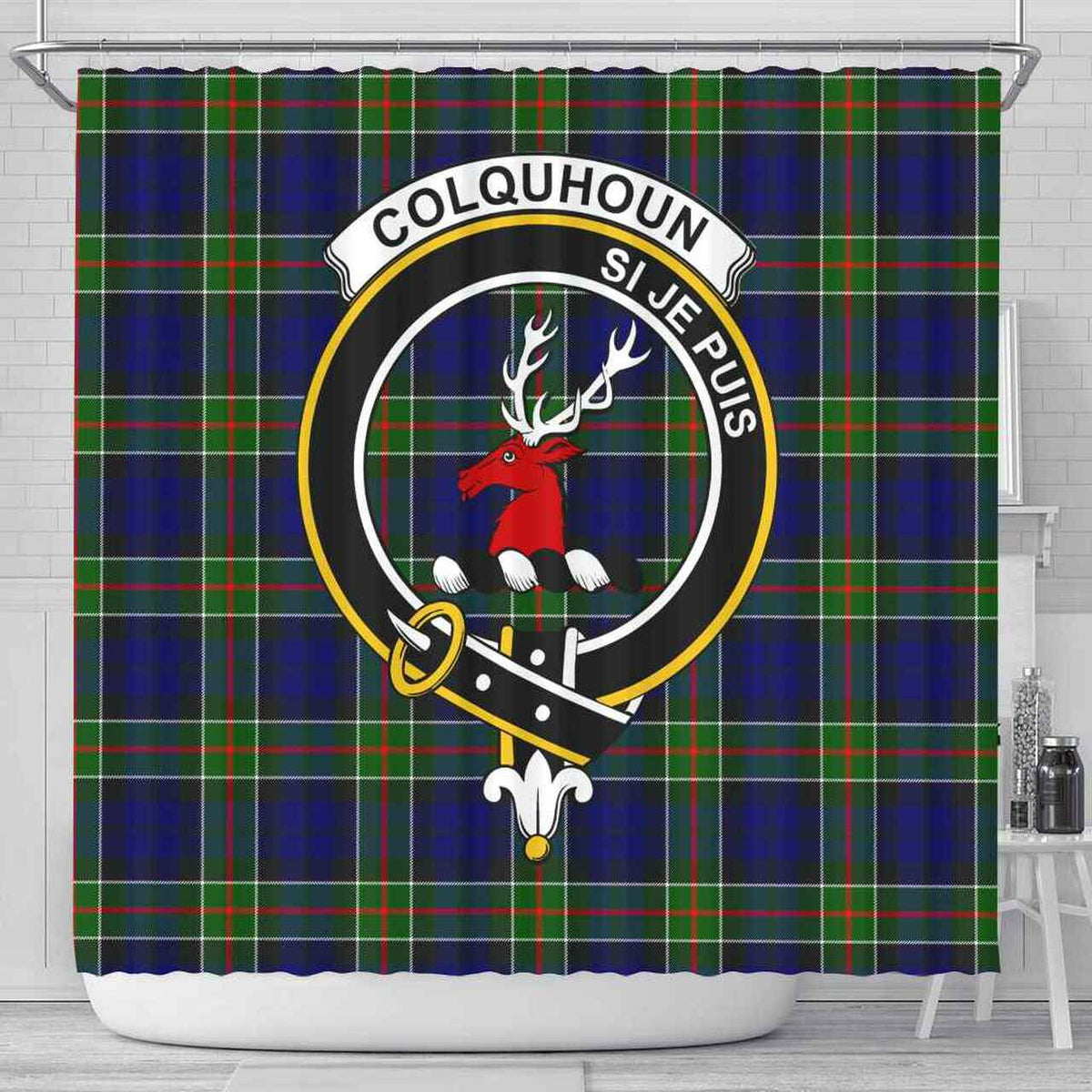 Colquhoun Tartan Crest Shower Curtain