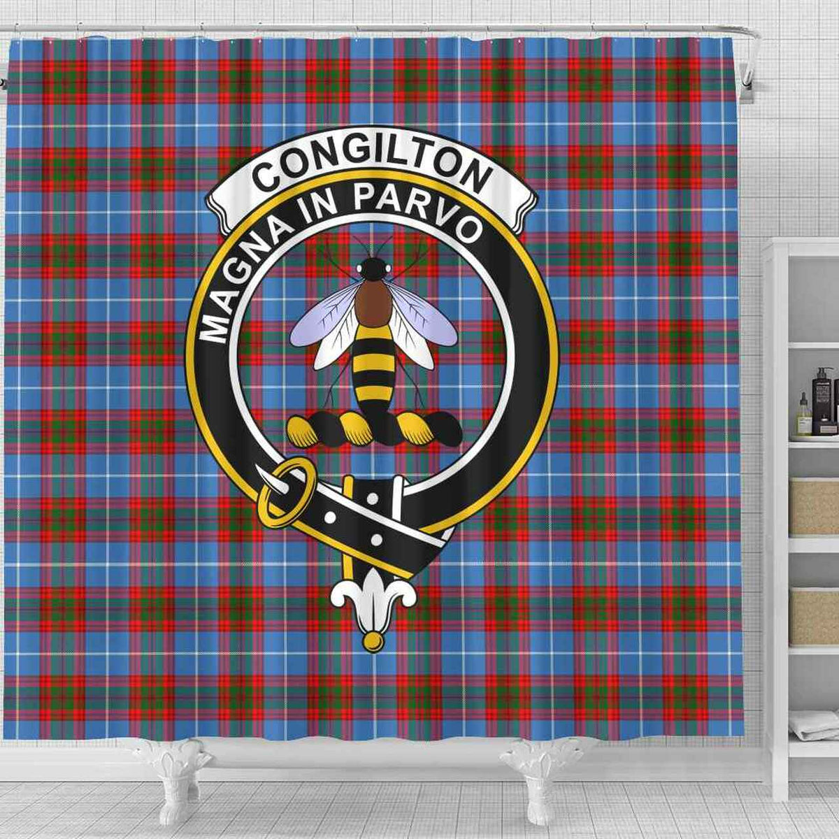Congilton Tartan Crest Shower Curtain