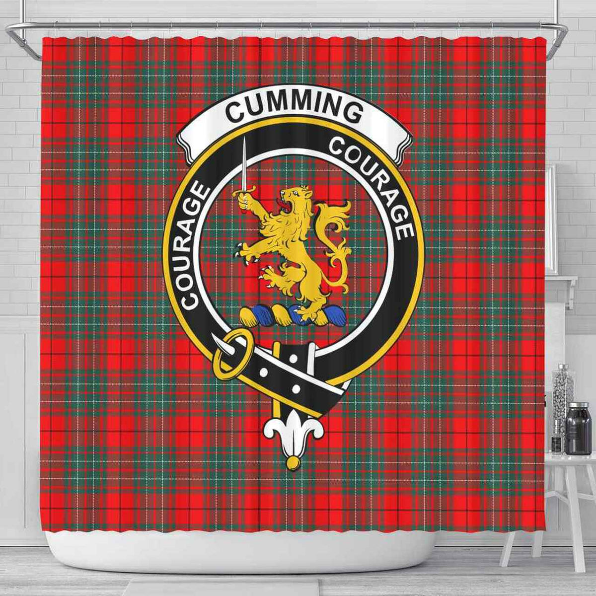 Cumming Tartan Crest Shower Curtain