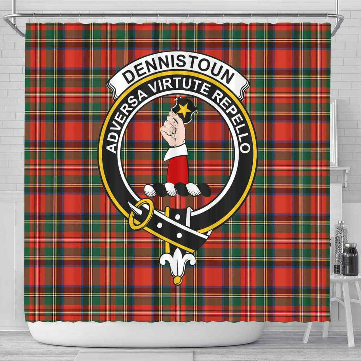 Dennistoun Tartan Crest Shower Curtain