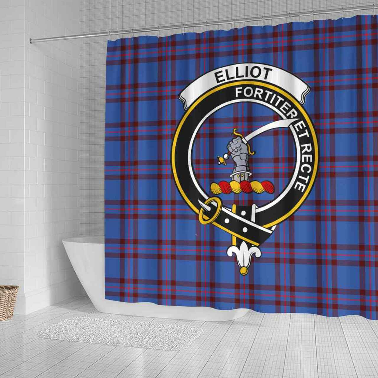 Elliot Tartan Crest Shower Curtain