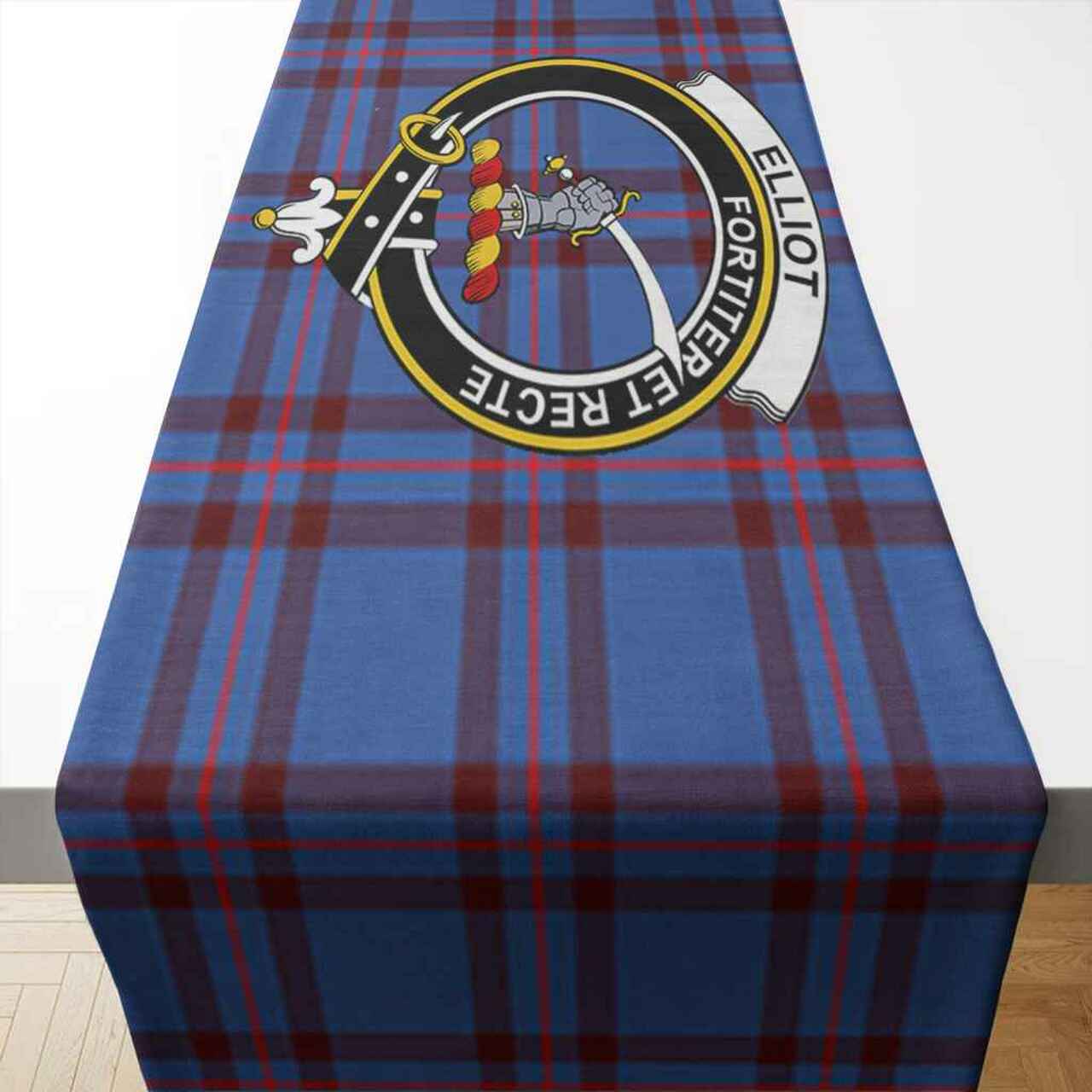 Elliot Tartan Crest Table Runner - Cotton table runner