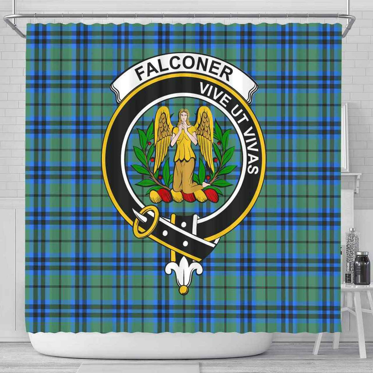 Falconer Tartan Crest Shower Curtain