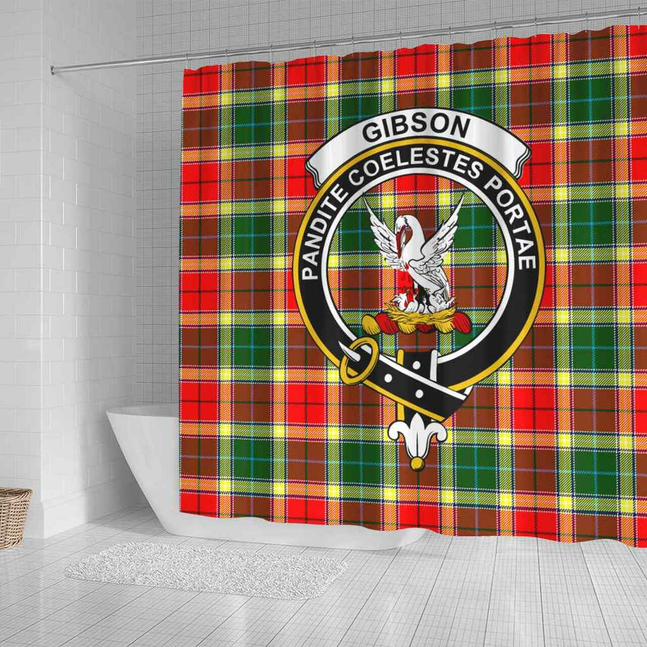 Gibson Tartan Crest Shower Curtain