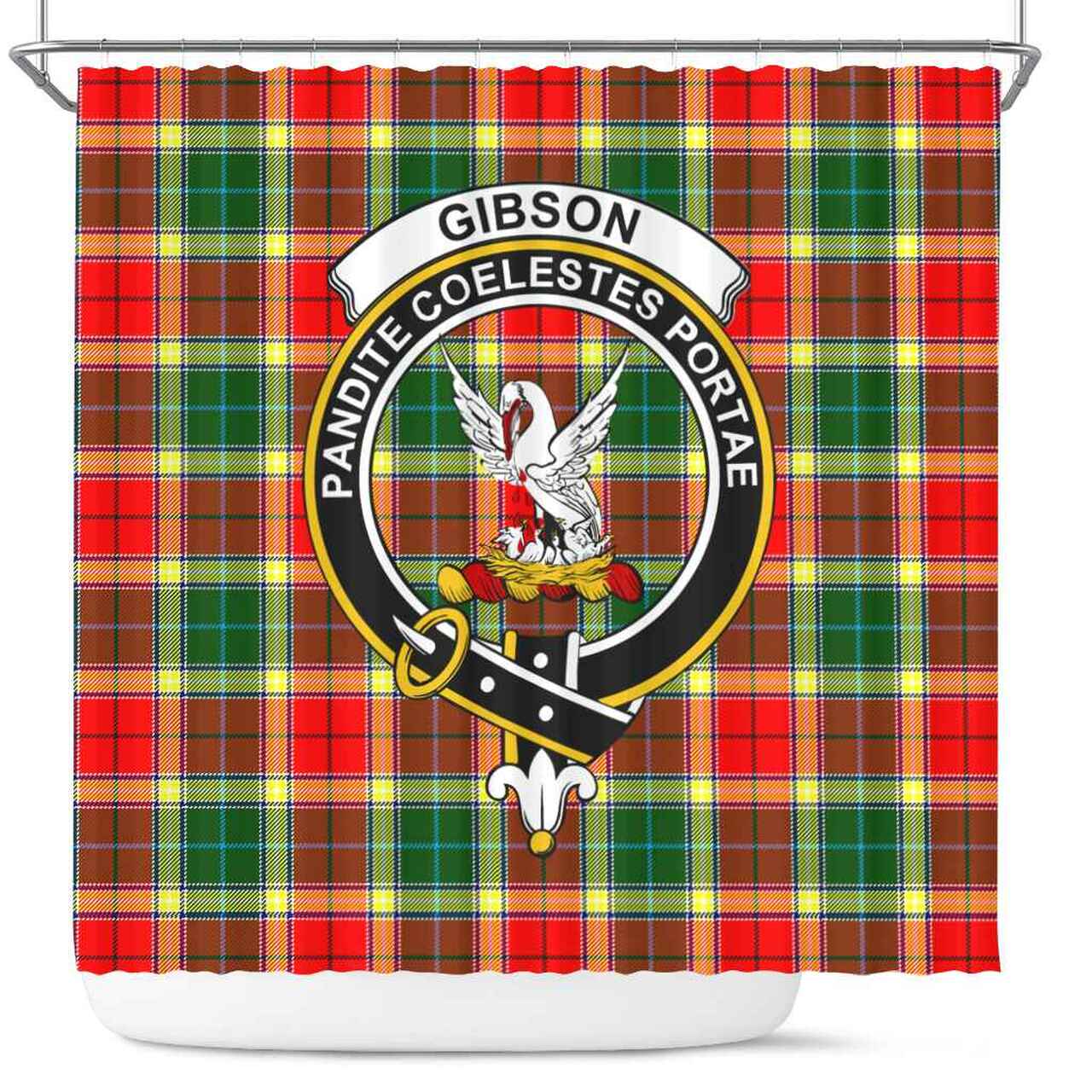 Gibson Tartan Crest Shower Curtain