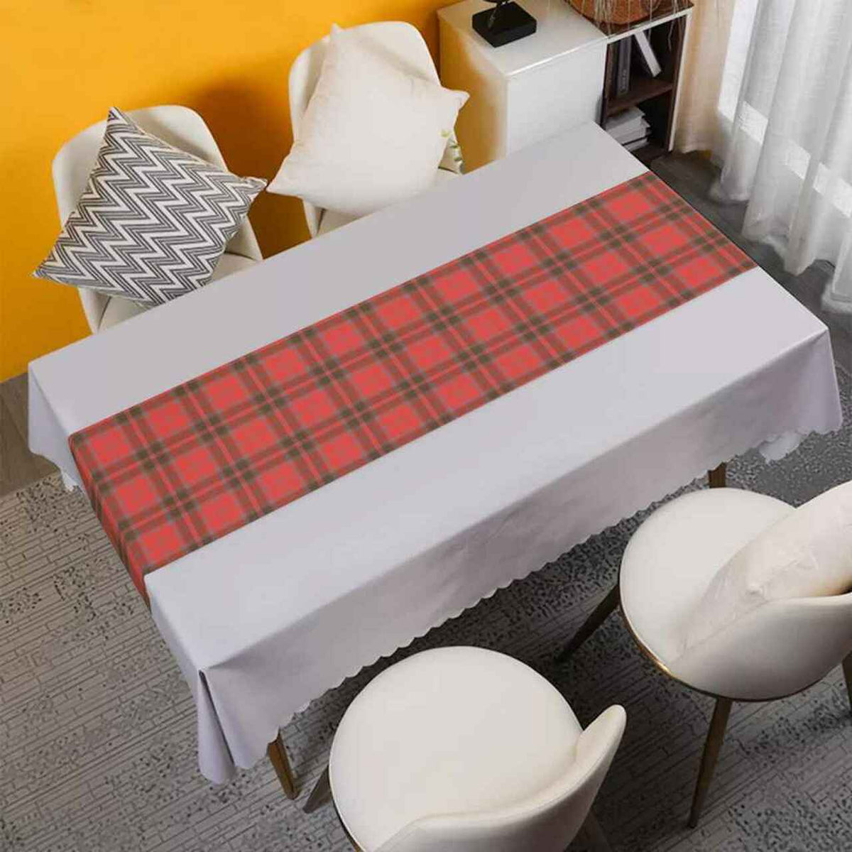 Grant Weathered Tartan Table Runner - Cotton table runner