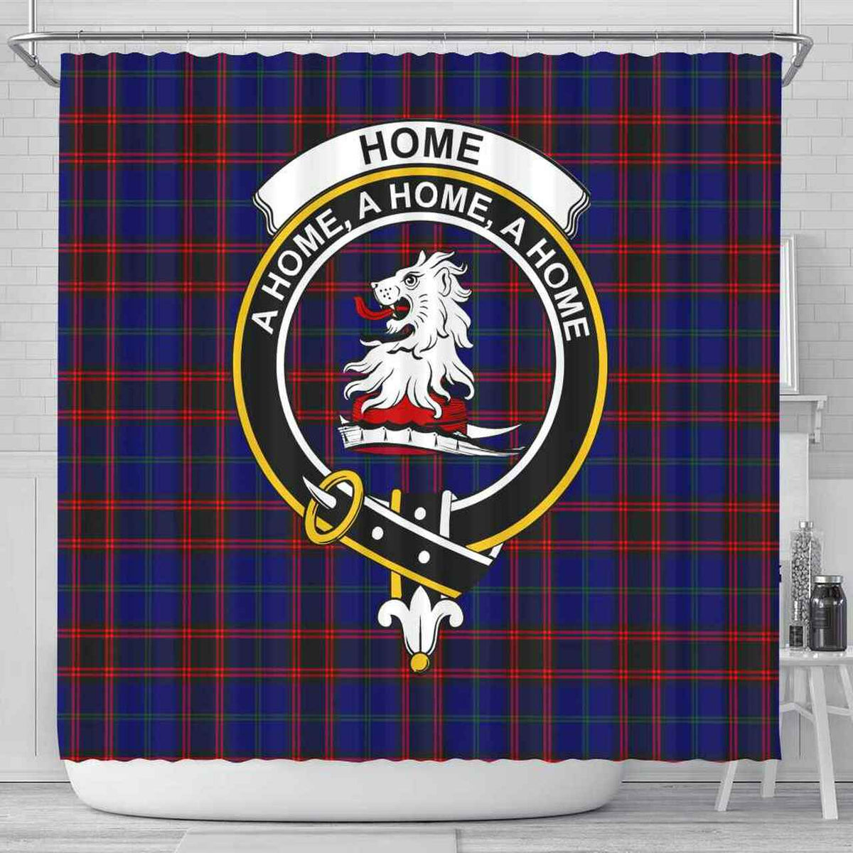 Home (or Hume) Tartan Crest Shower Curtain