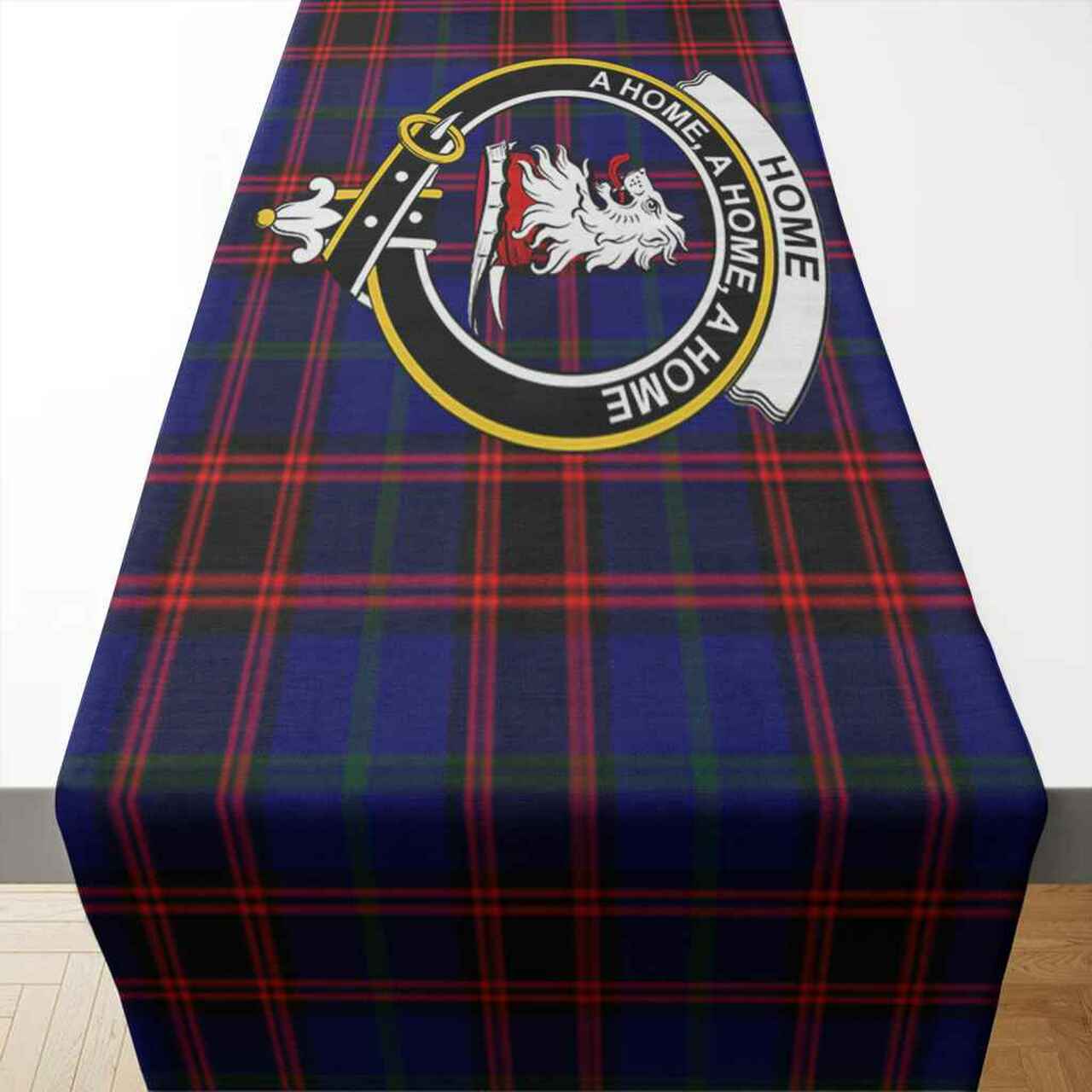 Home (or Hume) Tartan Crest Table Runner - Cotton table runner