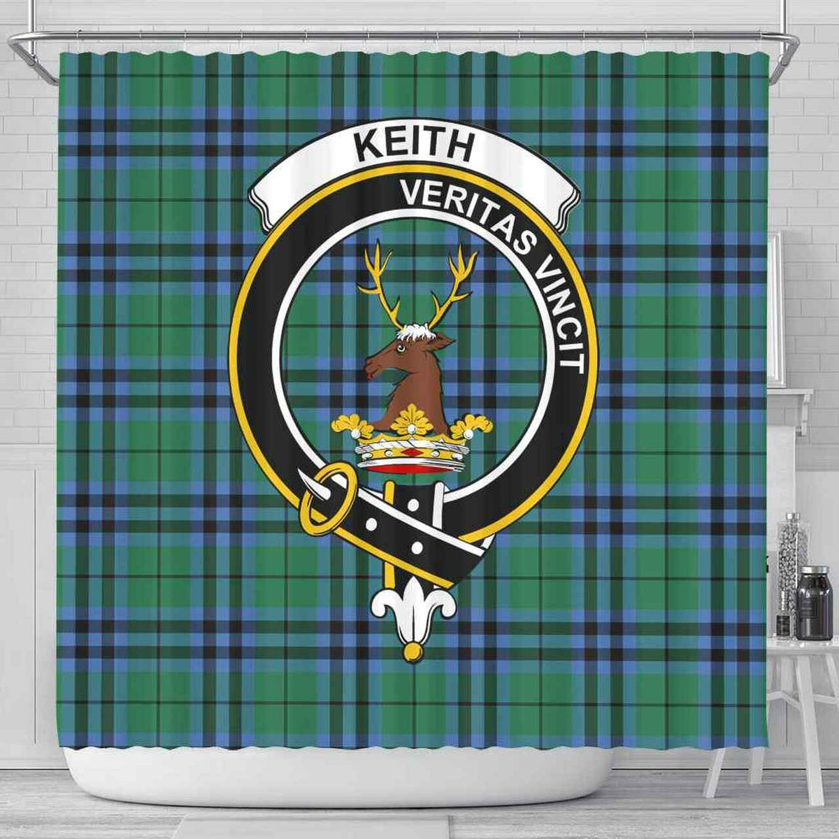 Keith Tartan Crest Shower Curtain