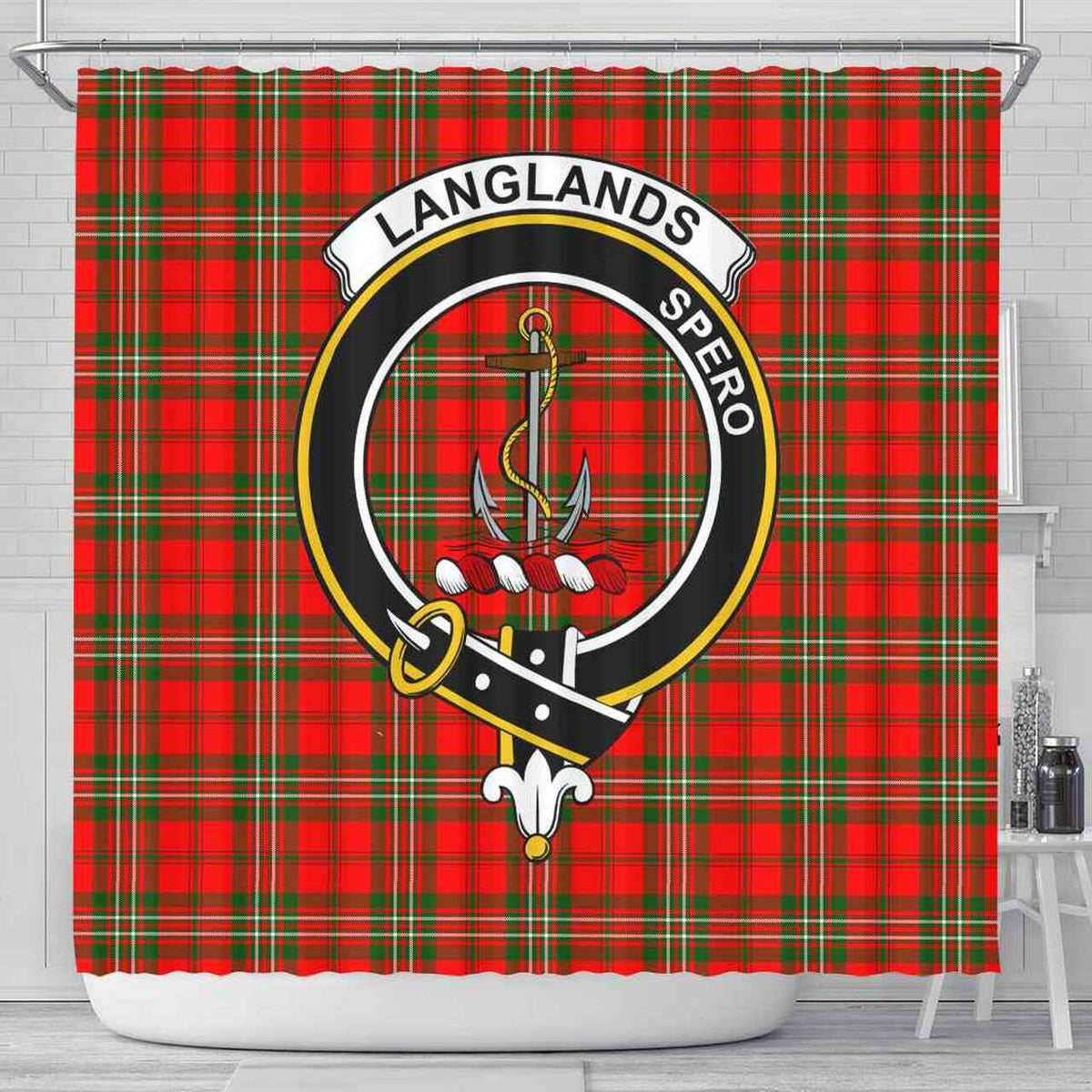Langlands Tartan Crest Shower Curtain