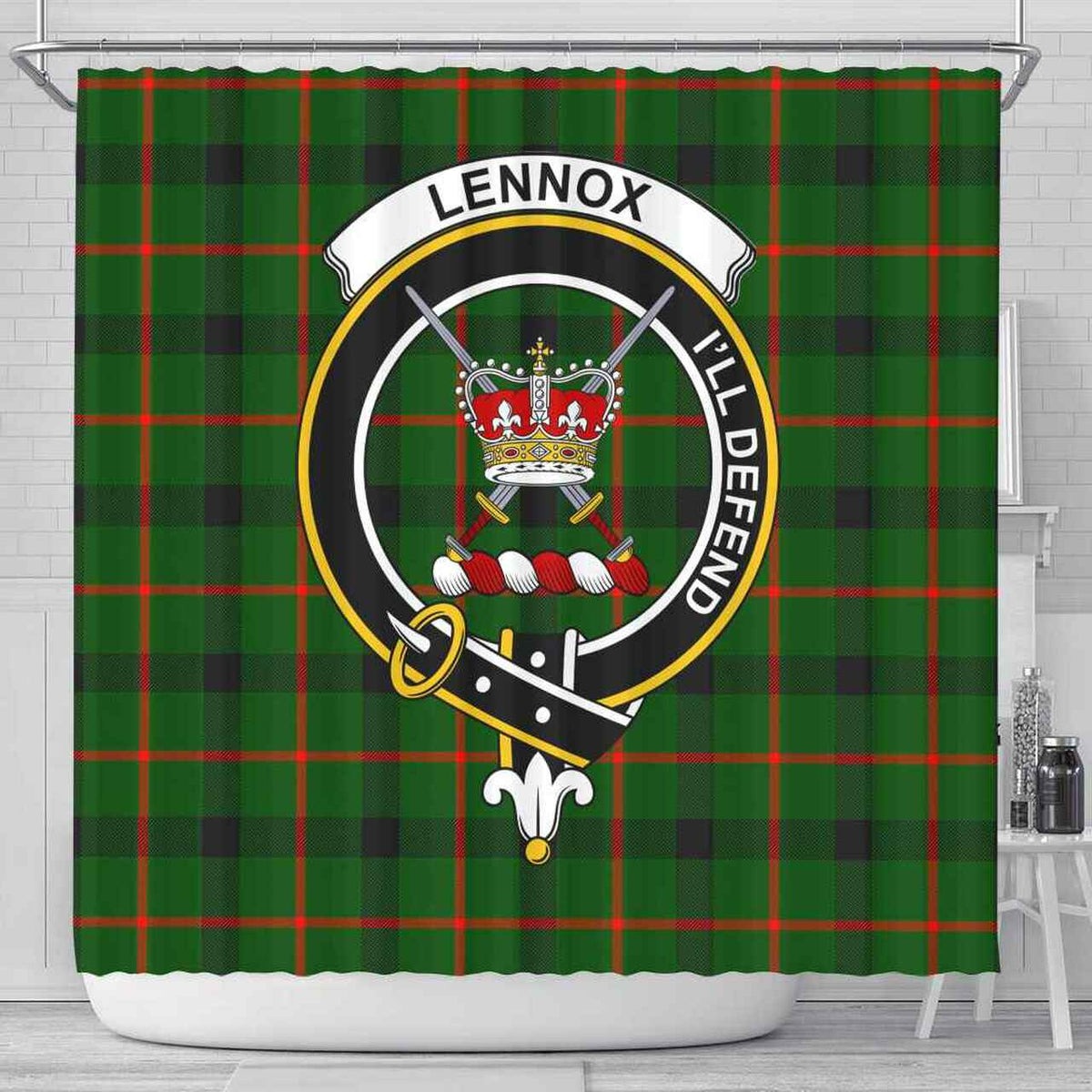 Lennox (Lennox Kincaid) Tartan Crest Shower Curtain