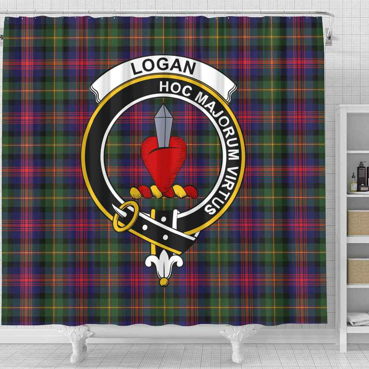 Logan Tartan Crest Shower Curtain