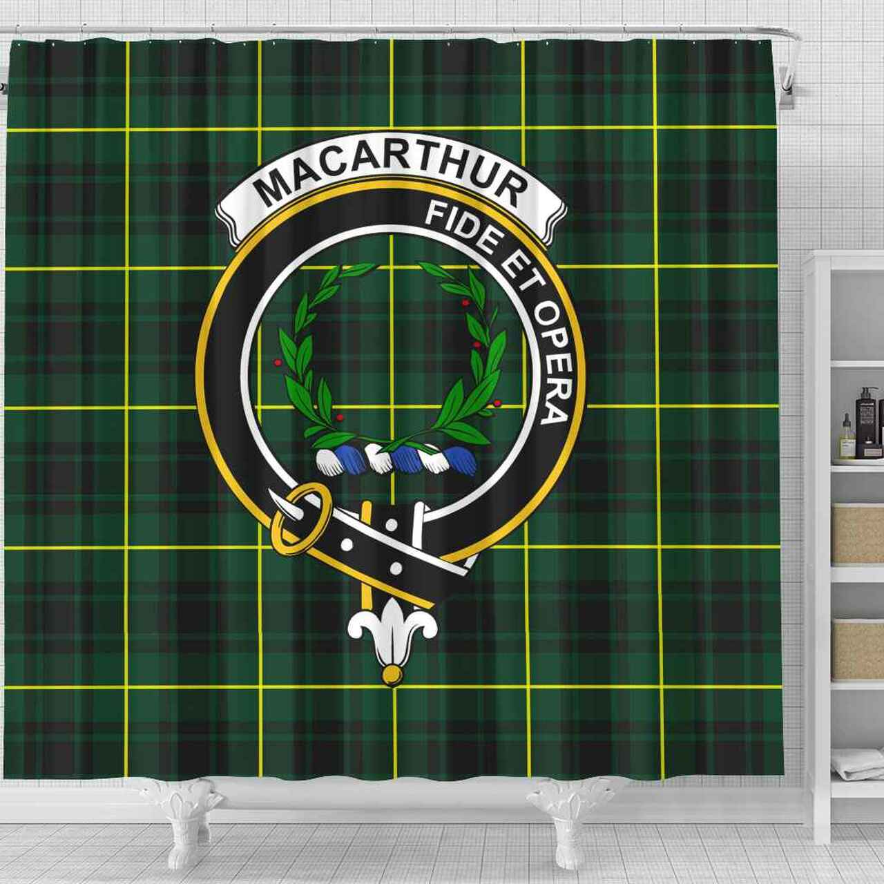 MacArthur Tartan Crest Shower Curtain