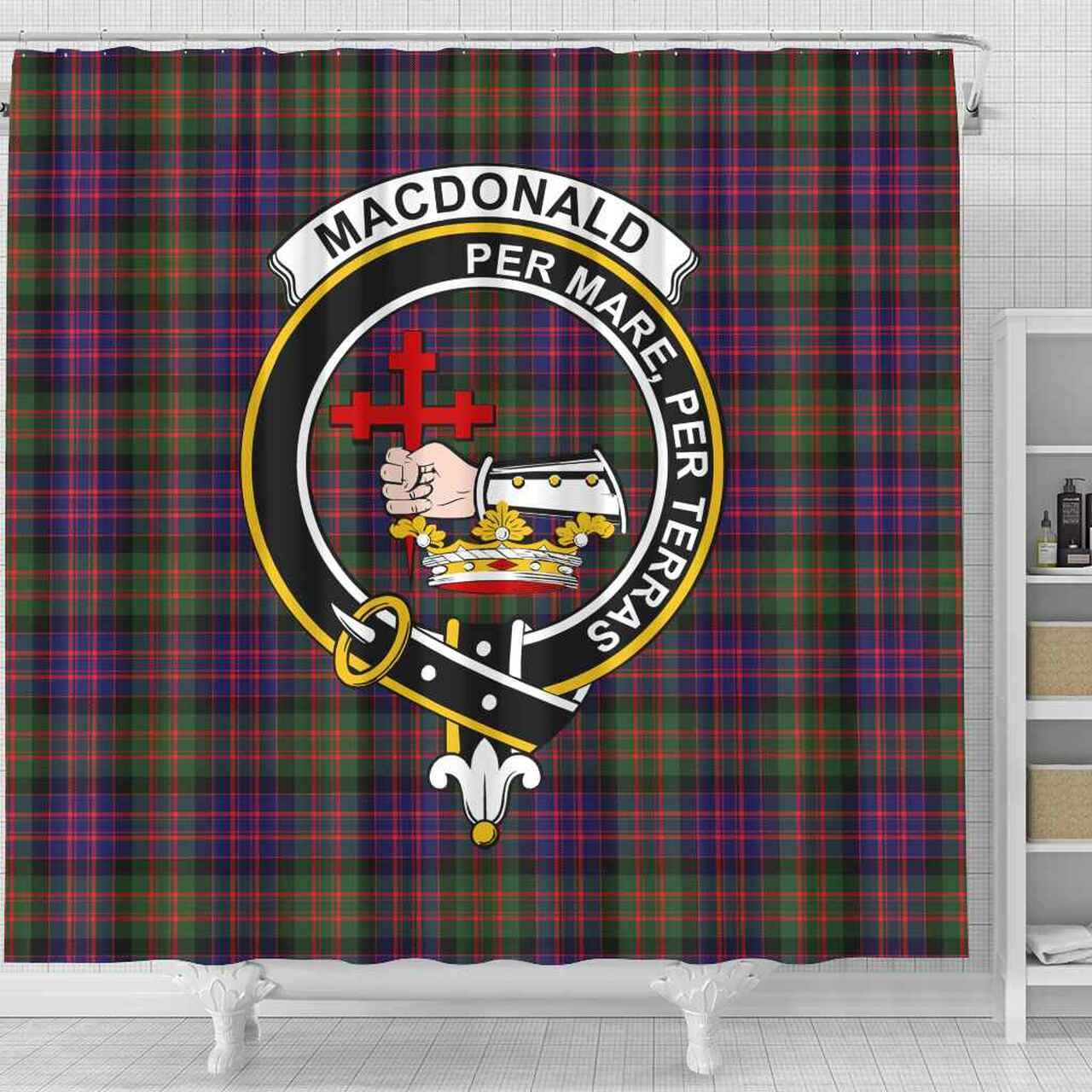 MacDonald (Clan Donald) Tartan Crest Shower Curtain