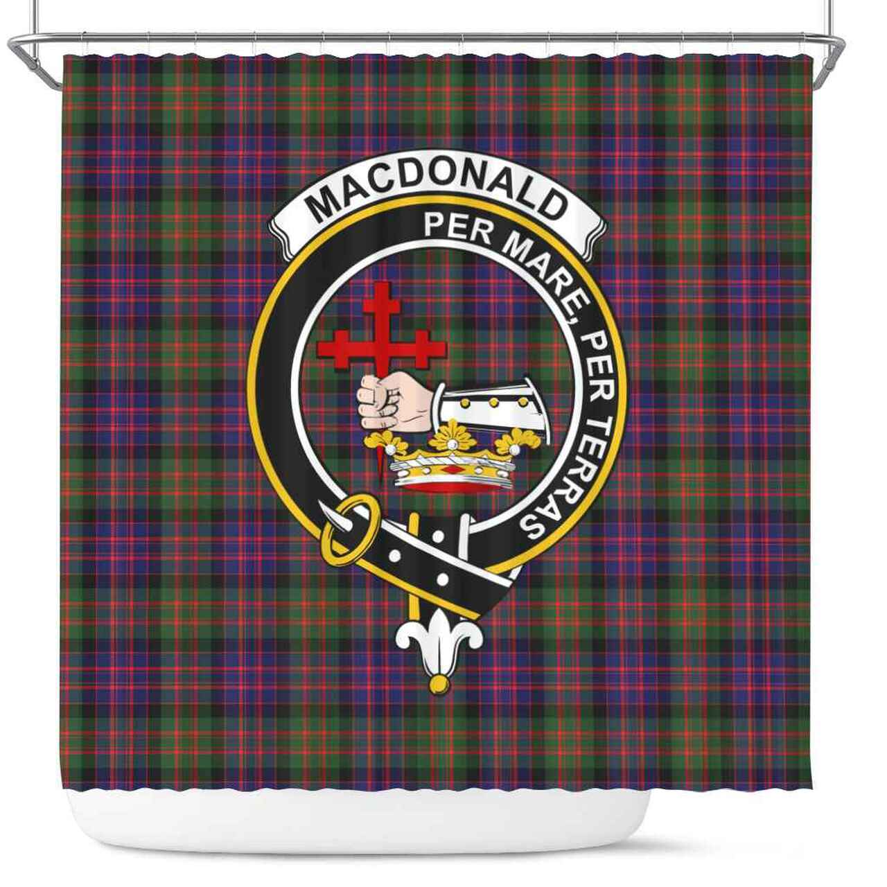 MacDonald (Clan Donald) Tartan Crest Shower Curtain