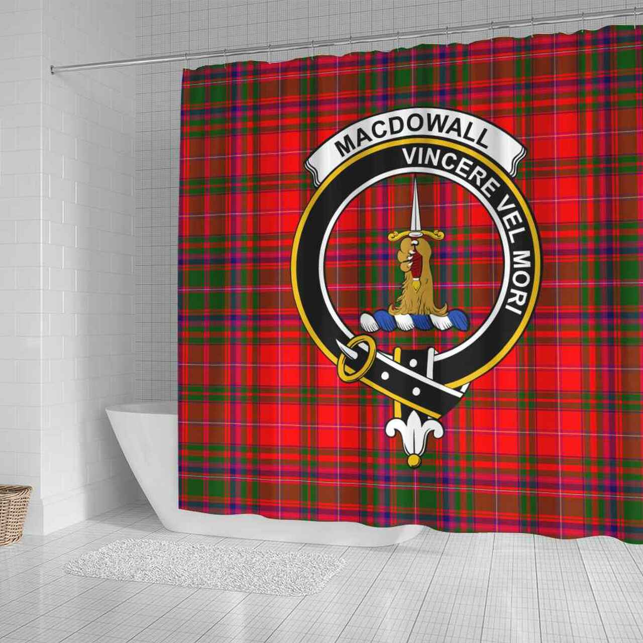 MacDowall (of Garthland) Tartan Crest Shower Curtain