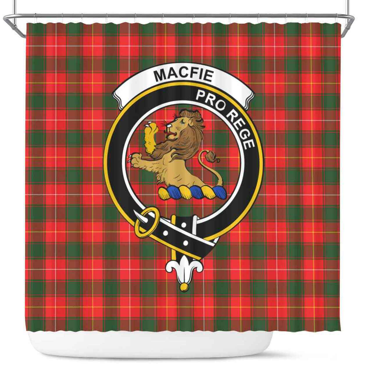 MacFie (of Dreghorn) Tartan Crest Shower Curtain