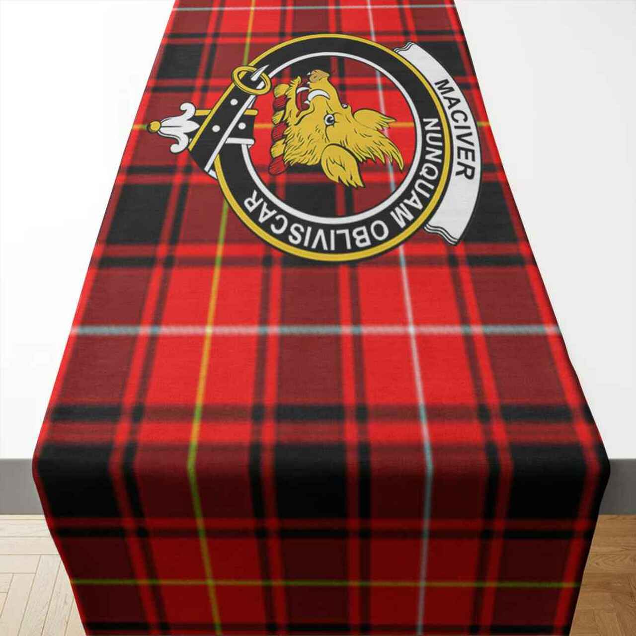 MacIver Tartan Crest Table Runner - Cotton table runner