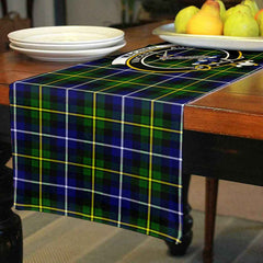 MacNeill of Barra Tartan Crest Table Runner - Cotton table runner