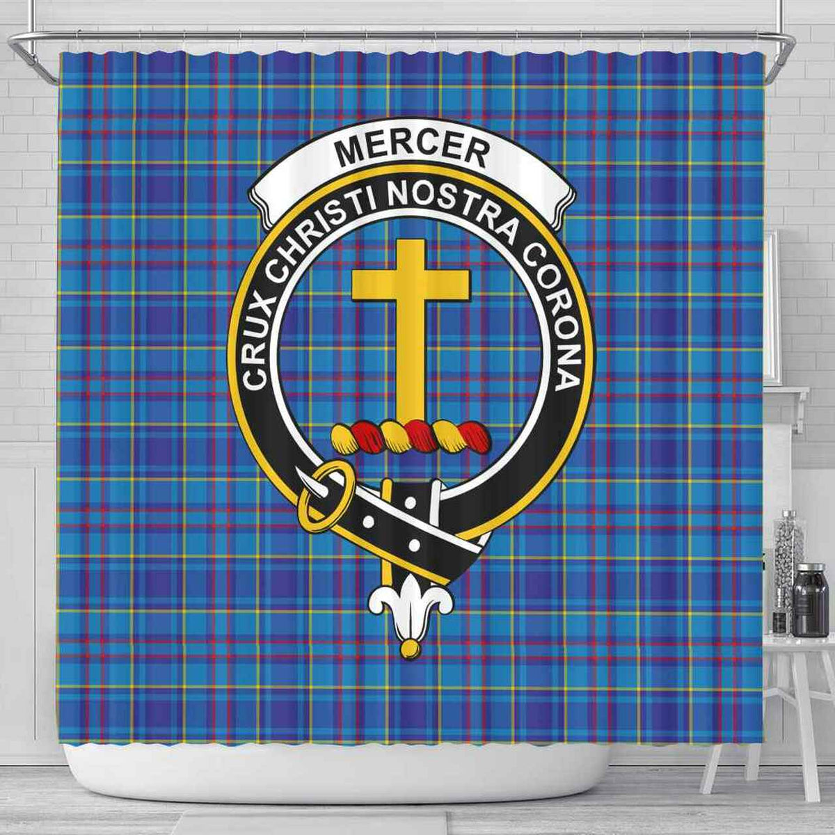 Mercer Tartan Crest Shower Curtain