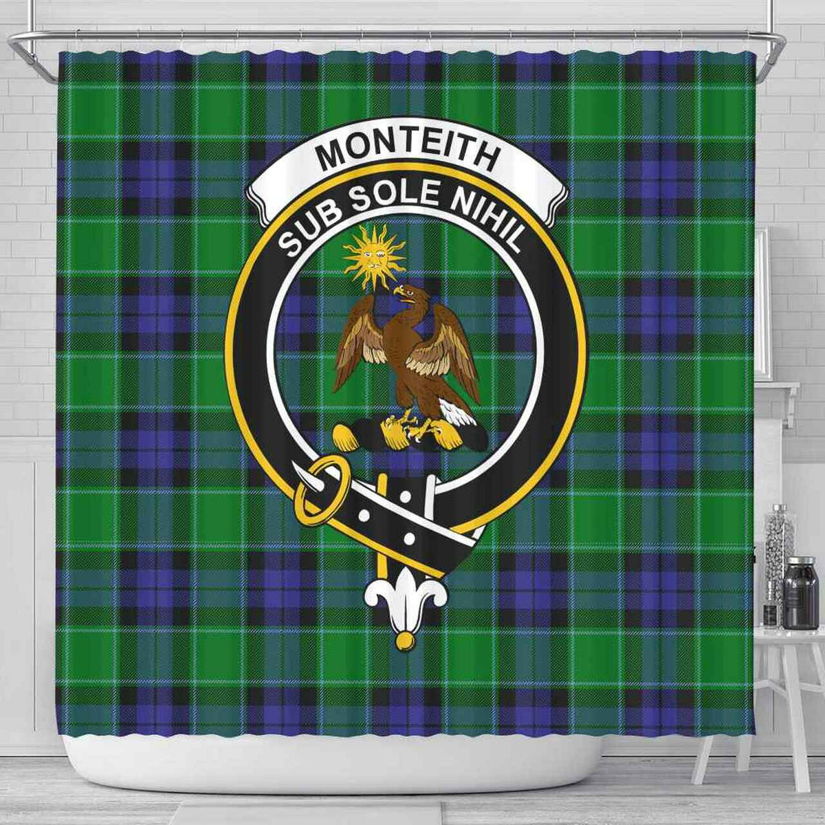 Monteith Tartan Crest Shower Curtain