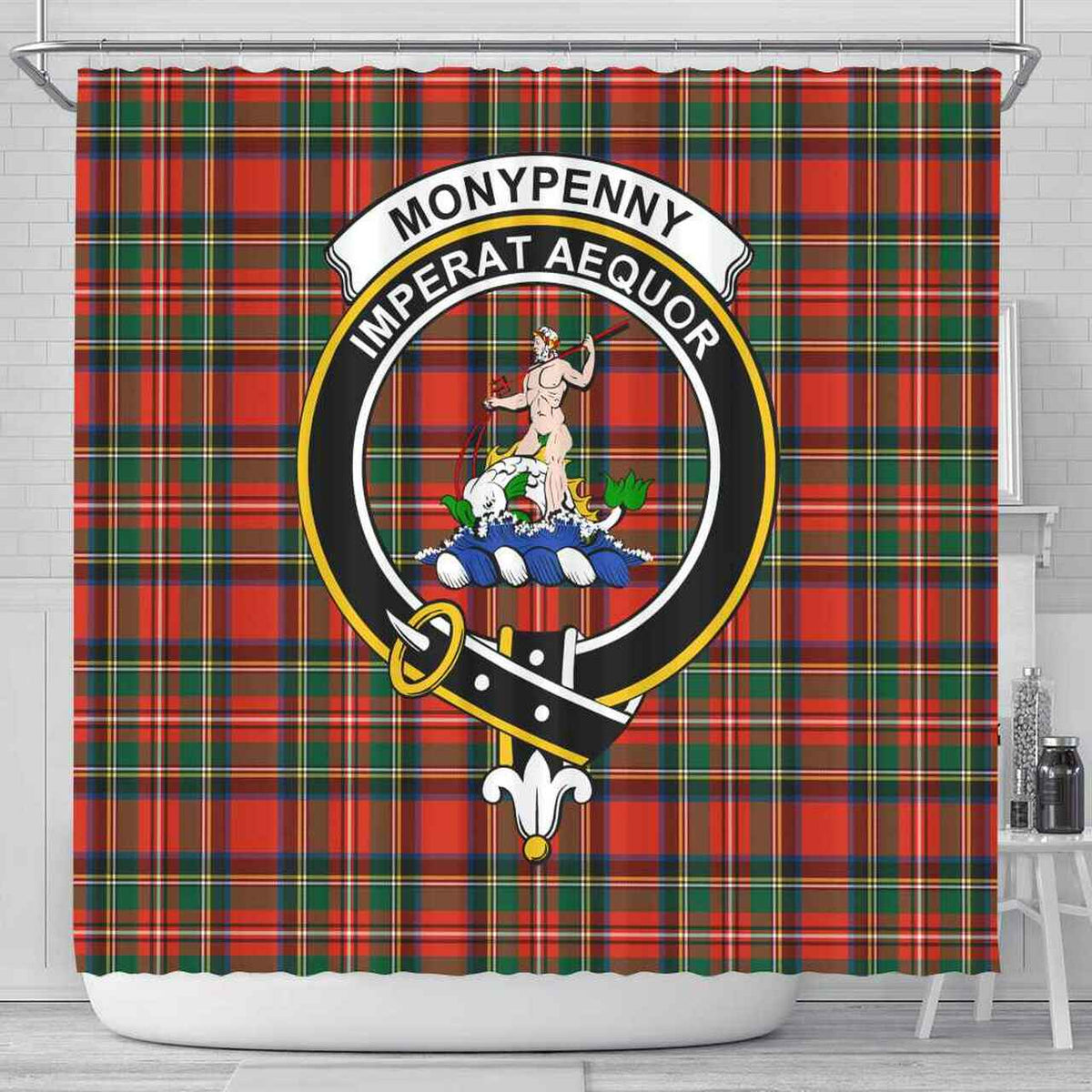 Monypenny Tartan Crest Shower Curtain