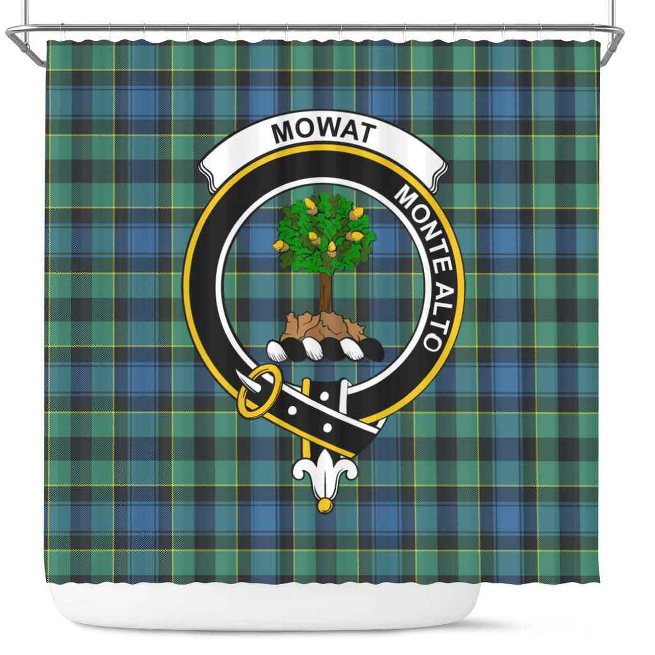 Mowat (of Inglistoun) Tartan Crest Shower Curtain